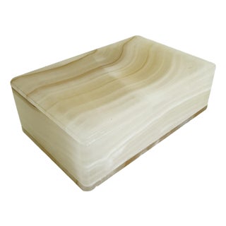 1960s Italian Zebra Banded Onyx Box For Sale