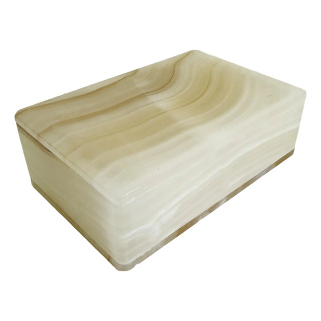 1960s Italian Zebra Banded Onyx Box For Sale