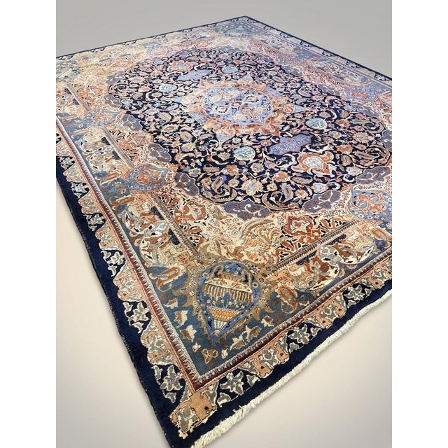 Vintage Kashmar Pictorial Rug, 1960s For Sale - Image 10 of 11