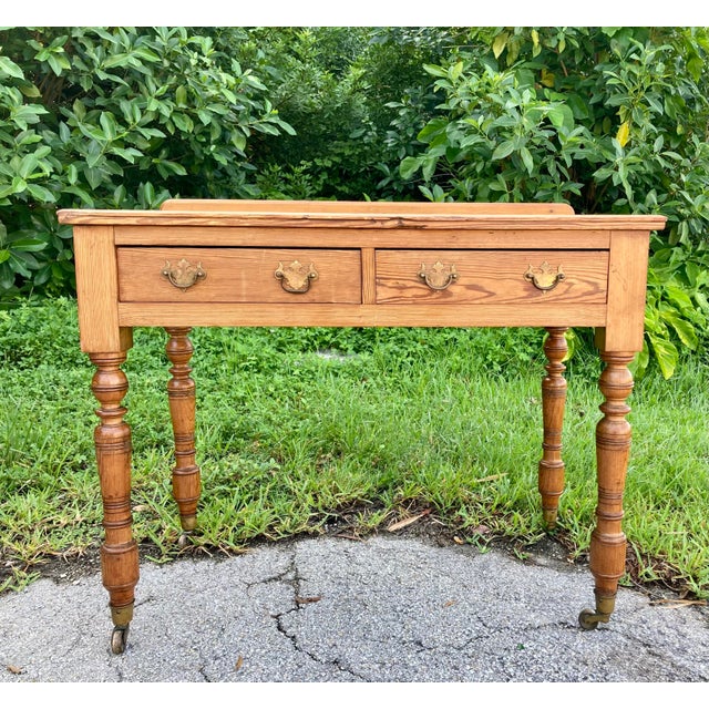 19th Century English Pine Console Table or Writing Desk Chairish
