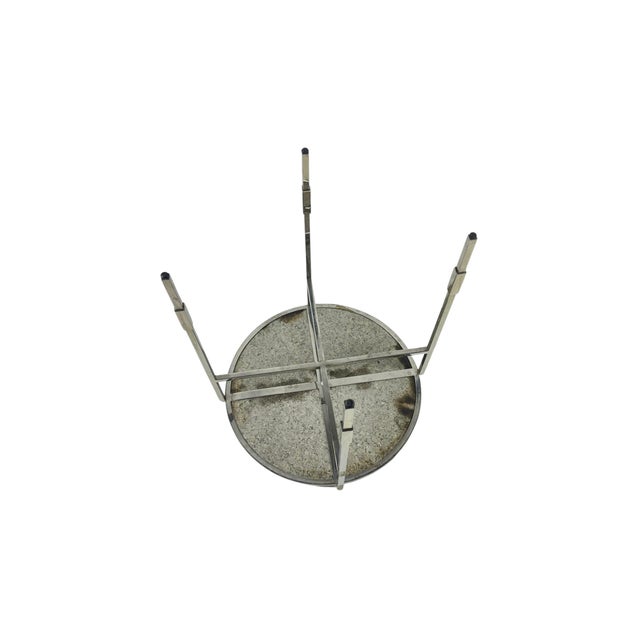 1960s American Modern Granite & Polished Chrome End/Side Table After Michael Graves For Sale - Image 4 of 5