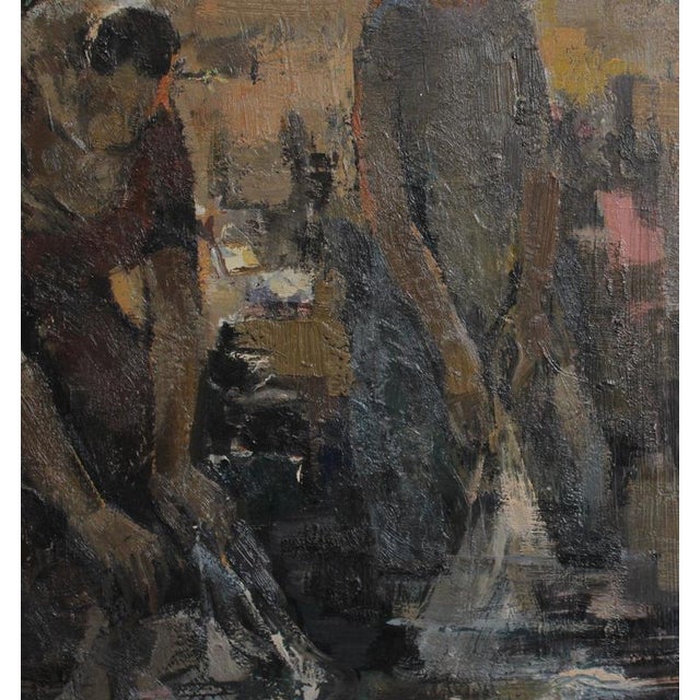 A. Clement, The Washerwomen, 20th Century, Oil Painting on Board, Framed For Sale - Image 6 of 18
