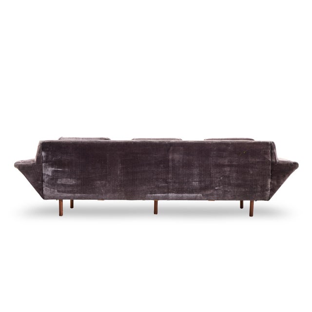 Flexsteel Mid Century Walnut Thunderbird Sofa For Sale In Chicago - Image 6 of 9