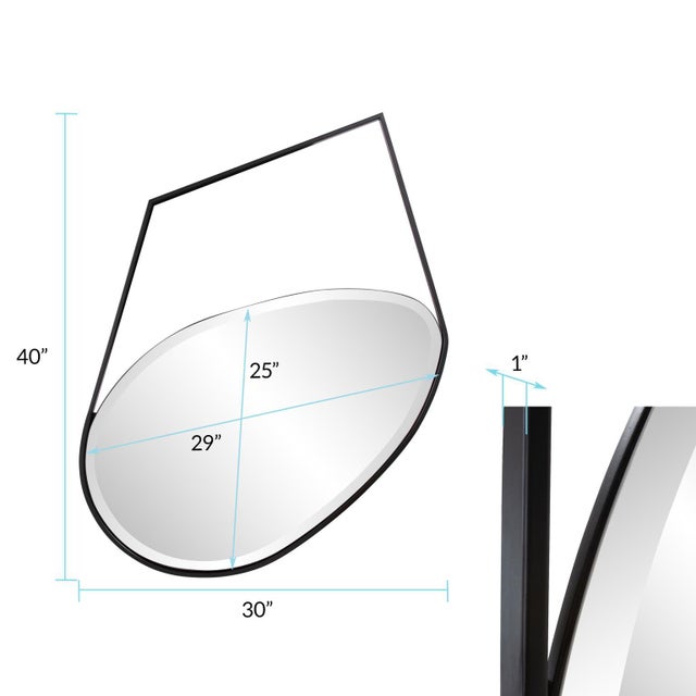Black Hayes Asymmetrical Mirror #2 For Sale - Image 8 of 9