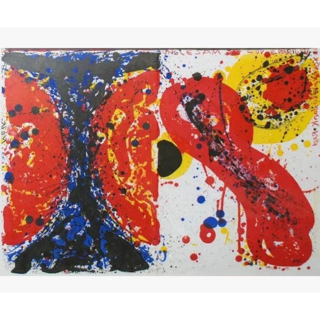 Abstract Expressionism 1960s Framed and Matted Sam Francis’ Lithographs From 1c Life For Sale - Image 3 of 6