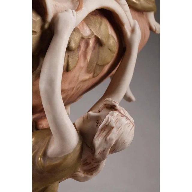 Wide Art Nouveau Vessel from Royal Dux For Sale - Image 4 of 18