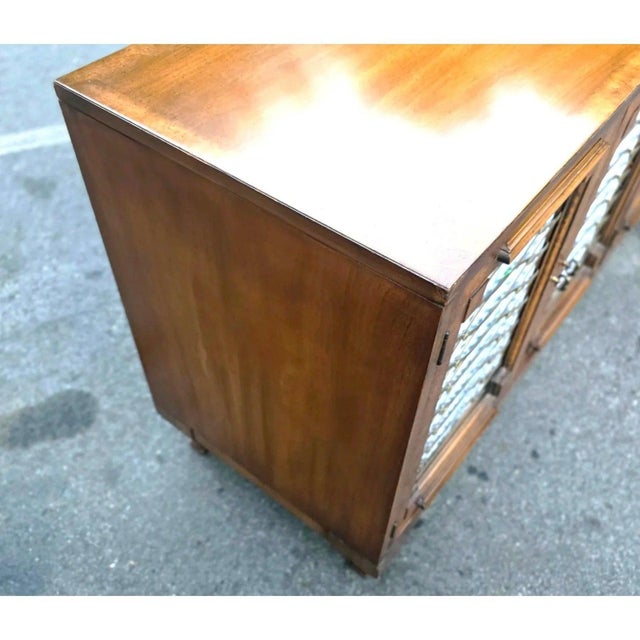 Vintage French Empire Style 6- Lattice Door Cherry Credenza For Sale - Image 11 of 13