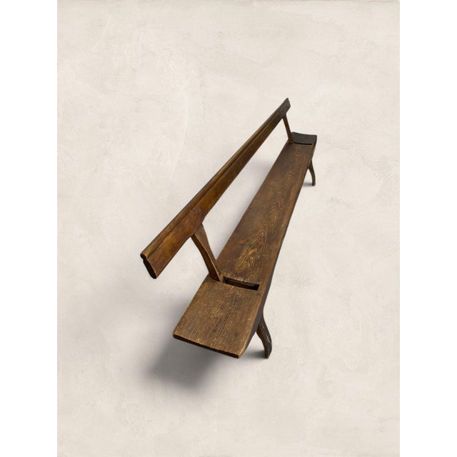 Late 19th Century Antique English Long Pine Tram Bench, 9 Feet Long For Sale In Tampa - Image 6 of 9