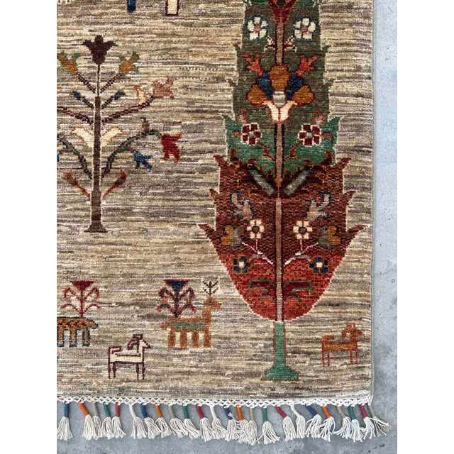 Taupe Vintage Persian Gabbeh Wool Tree of Life Rug – 155x213 Cm For Sale - Image 8 of 18