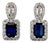 Natural Sapphire Diamond Earrings 14k W Gold 2.84 TCW Certified For Sale