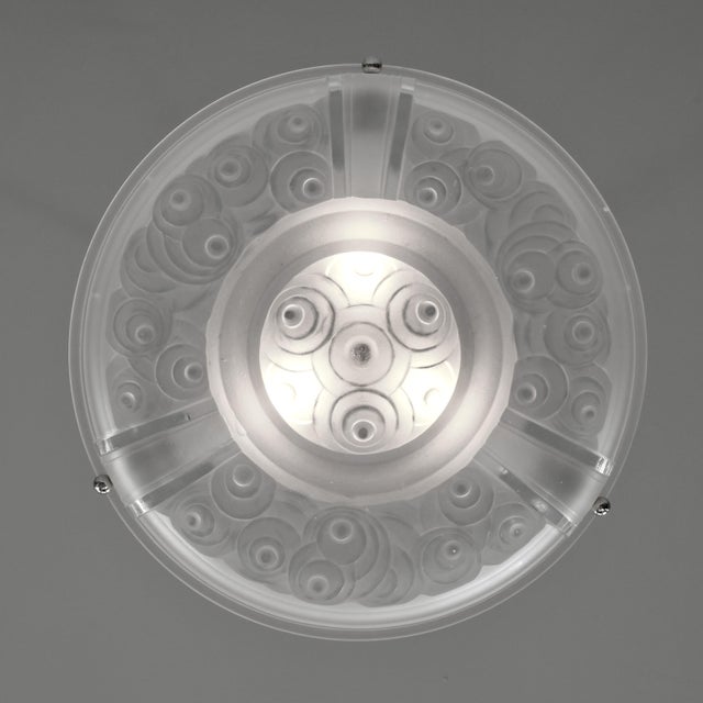 Metal A French Art Deco Pendant Light by Marius Sabino 1930 France For Sale - Image 7 of 12