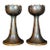 Pair of Vintage Brass Lotus Candlesticks - Asian Altar Candle Holders For Sale