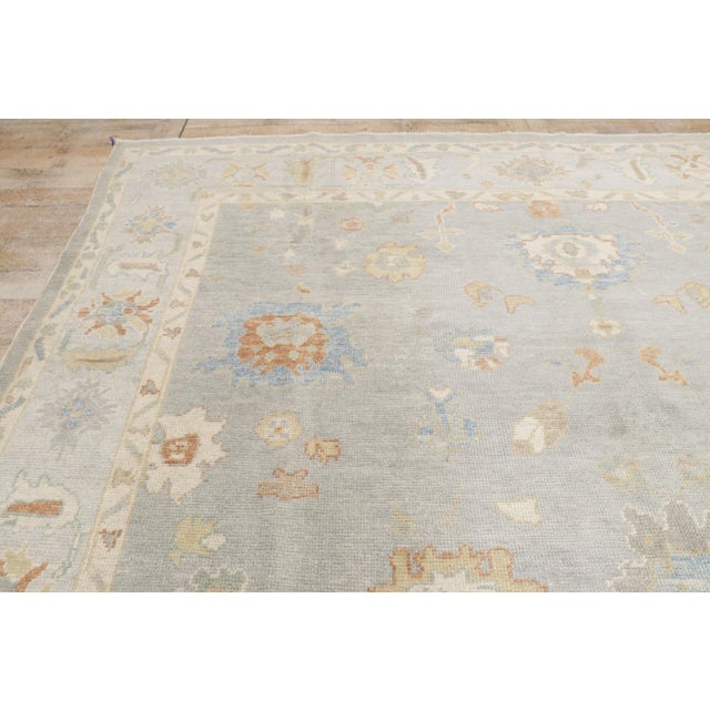 Vintage Modern Oushak Turkish Rug - 09'02 X 11'07 For Sale - Image 11 of 13