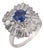 Vintage 1.35 Carat Sapphire Diamond Platinum Ring Pendant, Size 7.25 For Sale