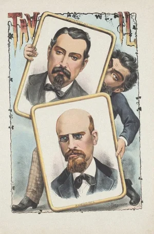Left Deputies - Original Lithograph by Antonio Manganaro - 1870s 1870s