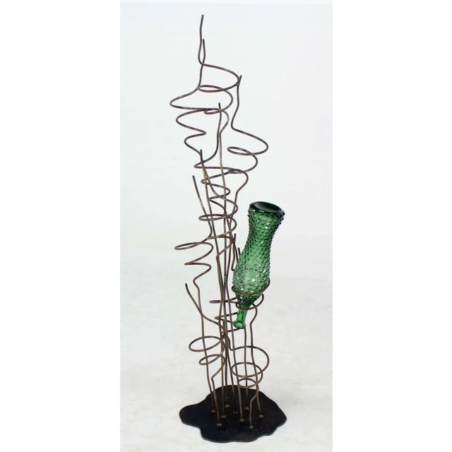 1990s Vintage Wrought Iron Sculptural Tree Wine Rack For Sale - Image 6 of 11