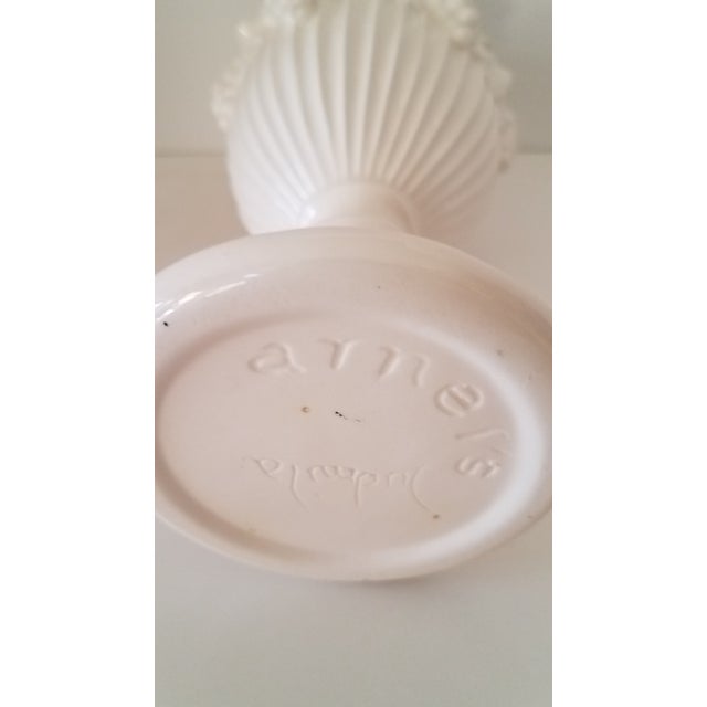 Vintage Arnel's Ceramic Pitcher Style Grapevine Pattern Bud Vase For Sale - Image 4 of 5