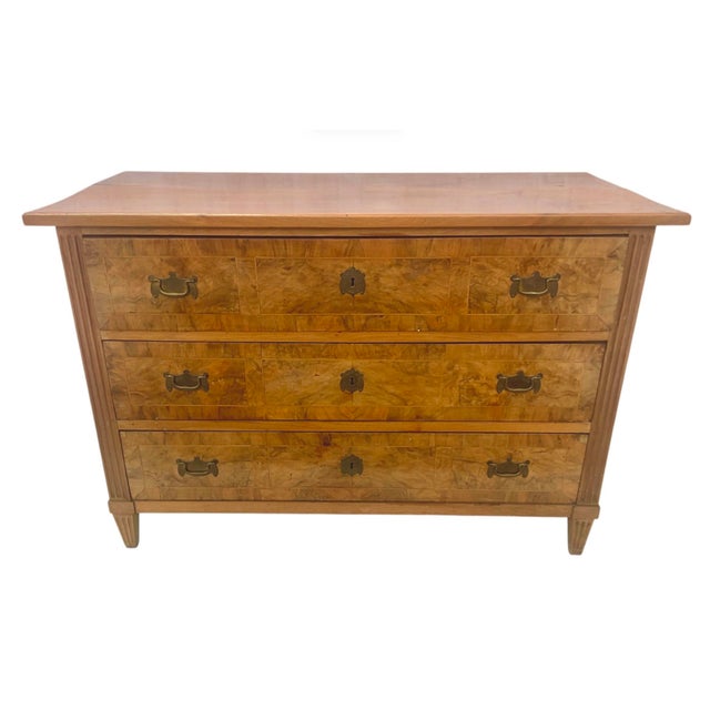 Neoclassical Italian Neoclassical Burl Wood Three-Drawer Dresser - 18th Century For Sale - Image 3 of 11