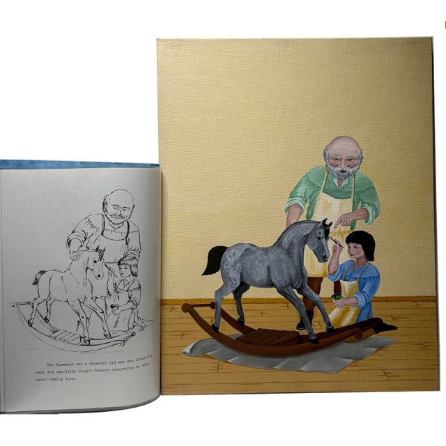 Illustration 1980s Mockup With Original Storyboard Acrylic/Oil Paintings, the Toymaker's Apprentice, Written and Illustrated by Suzanne Corbett - 21 Pieces For Sale - Image 3 of 15