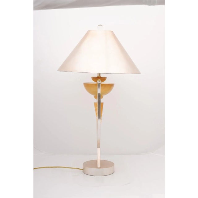 Pair of 1980s Silver Leaf and Acrylic Lamp Attributed to Hivo Van Teal For Sale In Atlanta - Image 6 of 11