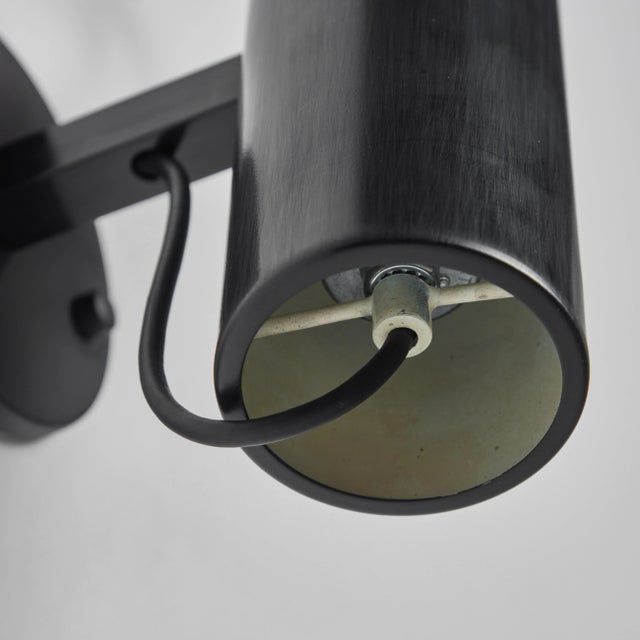 Black 1960s Stilnovo Faceted Diffuser Wall Lamps - a Pair For Sale - Image 8 of 11