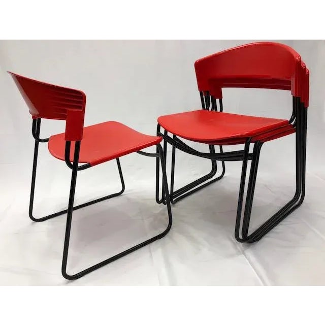1980s Vintage Paolo Favaretto Stacking Chairs - Set of 4 For Sale - Image 5 of 10
