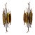Pair of Hammered Glass Wrought Iron Sconces by Longobard, Italy, 1970s For Sale