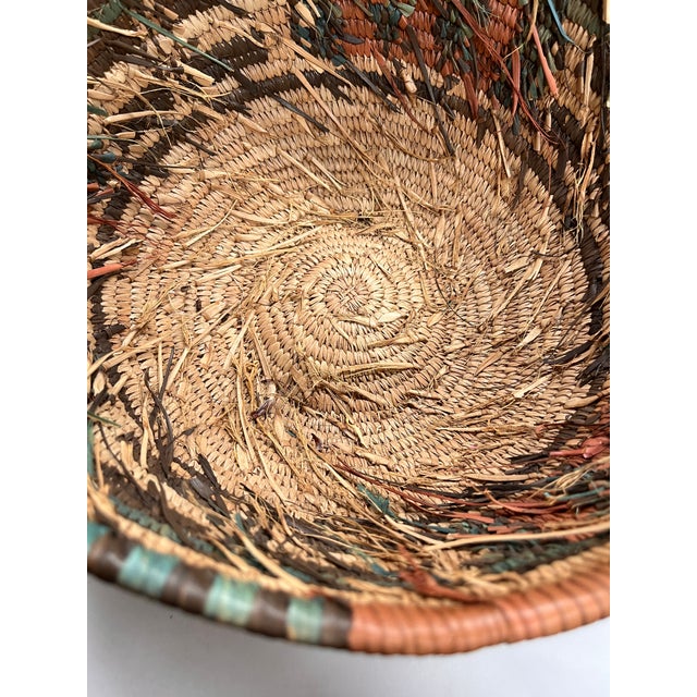 Vintage African Geometric Woven Basket For Sale - Image 9 of 10