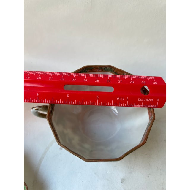 19th Century Chinese Famille Rose Medallion Eggshell Porcelain Cup & Saucer Set- 2 Pieces For Sale - Image 12 of 13