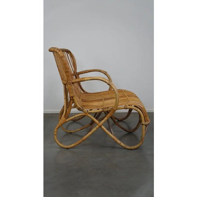 Vintage Rattan Bench, Netherlands,1950s For Sale - Image 4 of 13