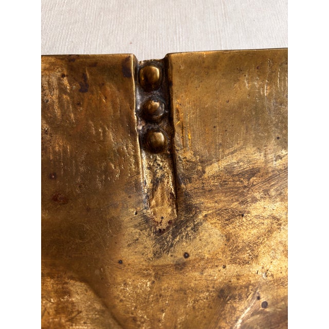 1960s Mid-Century Modern Handworked Brass Geometric Centerpiece For Sale In New York - Image 6 of 6