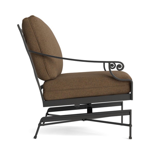 Contemporary Brown Jordan Venetian Motion Lounge Chair, Textured Pewter frame with Fusion Moccasian fabric For Sale - Image 3 of 11