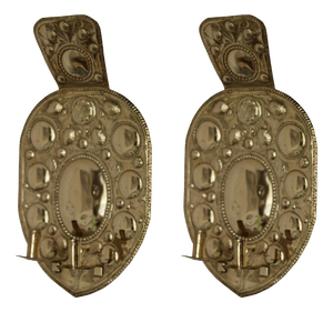 Mid-Century Baroque Swedish Brass Sconces, Set of 2
