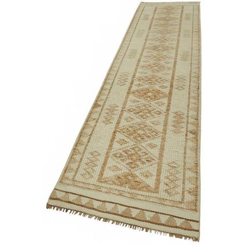 Boho Chic Beige Bohemian Runner Rug For Sale - Image 3 of 7