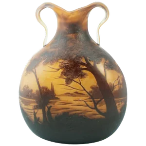 Muller Freres Luneville Cameo Landscape Vase 1900