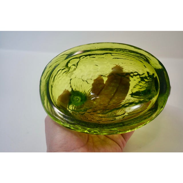 Glass Vintage Mid-Century Modern Olive Green Glass Hen on Nest - 2 Pieces For Sale - Image 7 of 7