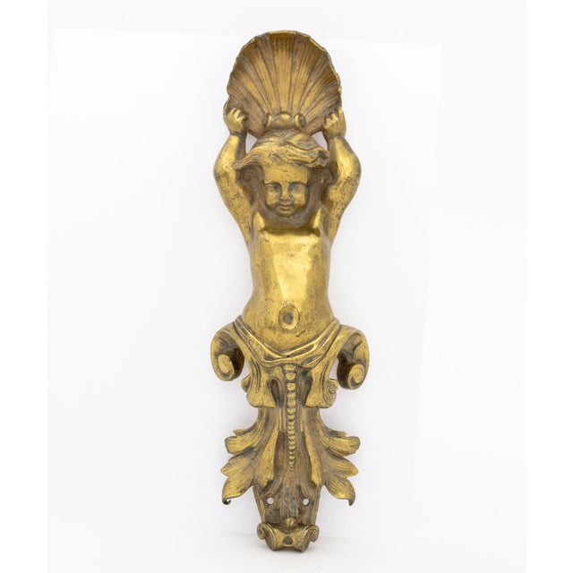 Two Rococo Style Gilt Bronze Architectural Mounts. Larger: 11.5" H x 3.5" W x 2.25" D. Provenance: From a 500 Park Avenue...