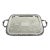 Extra Large Butler’s Tray Silver Plated Rectangular Platter Vintage Plate Ornate Shell or Fan Handles Embossed Serving For Sale