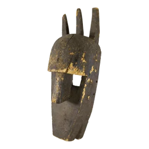 1970's African Tribal Carved Wood Bamana Bambara Kore Mask