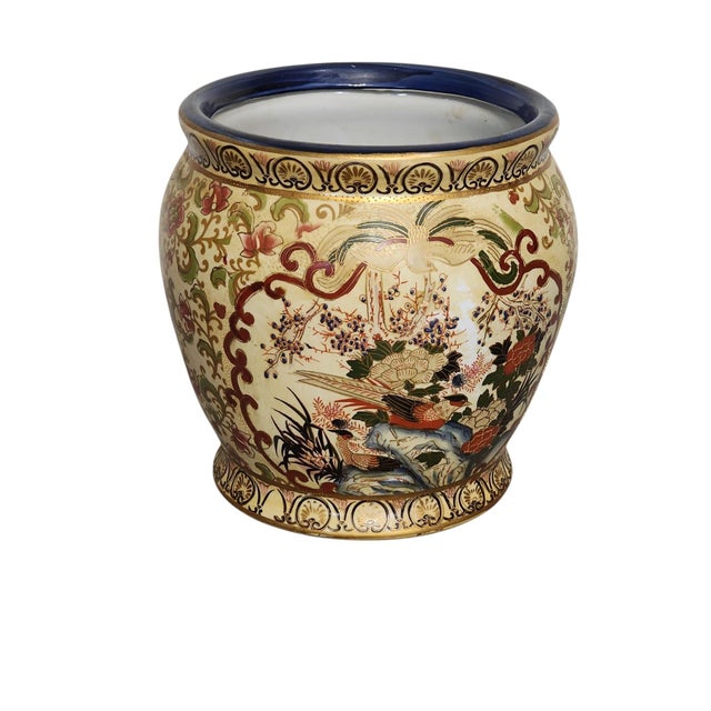 Satsuma Vintage Chinese Satsuma Style Cachepot For Sale - Image 4 of 8