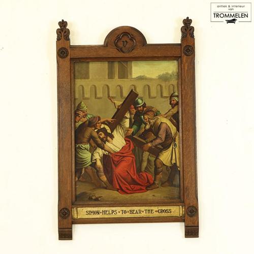 Stations of the Cross, 1910s, Oil Painting For Sale - Image 9 of 9
