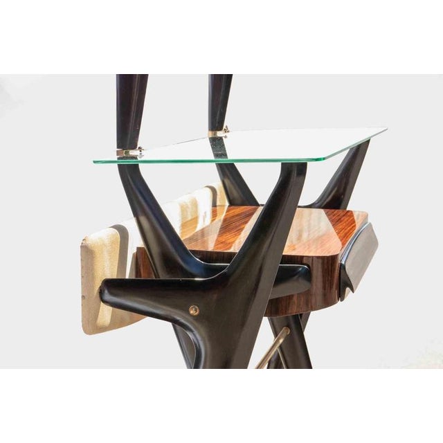 Vintage Wood and Glass Console Table by Vittorio Dassi, Italy For Sale - Image 3 of 12