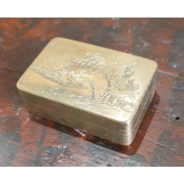 We are selling this well engraved Chinese ink box. This box would have held an inkstone we believe. The box appears to be...