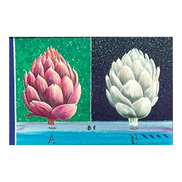 Vintage Original Peter Read Artichoke Painting For Sale