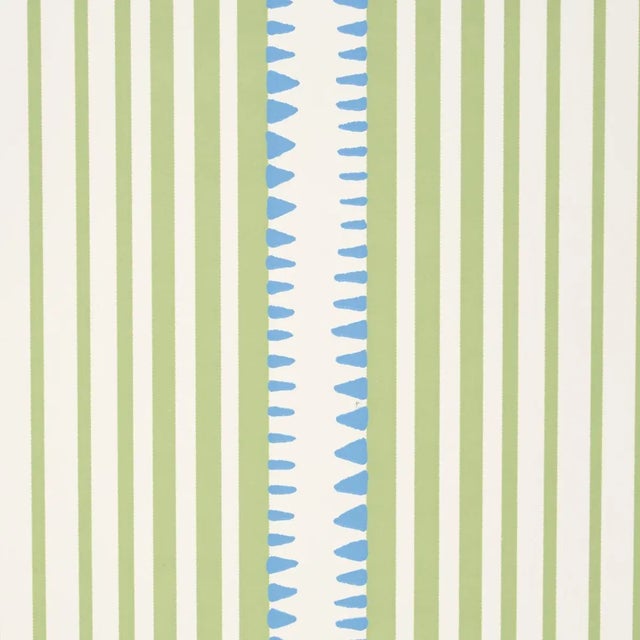 Transitional Sample - Schumacher Moncorvo Wallpaper in Green & Blue For Sale - Image 3 of 3