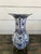 Vintage Large Delft Trumpet Vase Blue and White Floral Boch Royal Sphinx Urn For Sale - Image 14 of 18