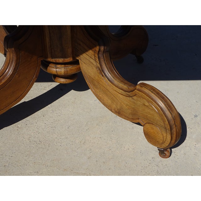 Antique Square Walnut Pedestal Table, 1800s For Sale - Image 9 of 18