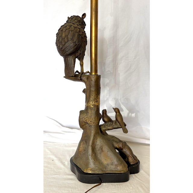 1960s Mid Century Modern Bronze Owl Lamp by Marbro Lamp Co. For Sale - Image 12 of 17
