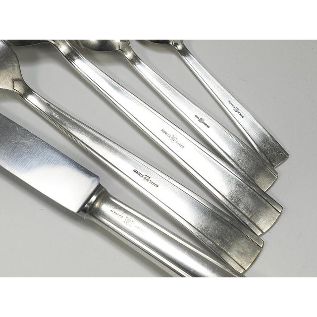 Metal Silver-Plated Flatware Cutlery for Six by Gio Ponti for Krupp, Austria, 1950s, Set of 31 For Sale - Image 7 of 14
