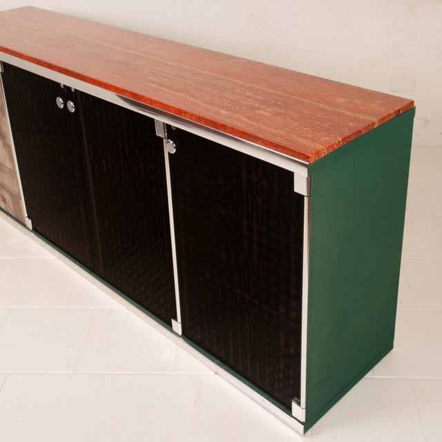 Marble and Leather Tucroma Sideboard by Guido Faleschini for i4 Mariani, 1970 For Sale - Image 9 of 18